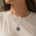 Dije ovalado de acero con cadenita personalizado con foto