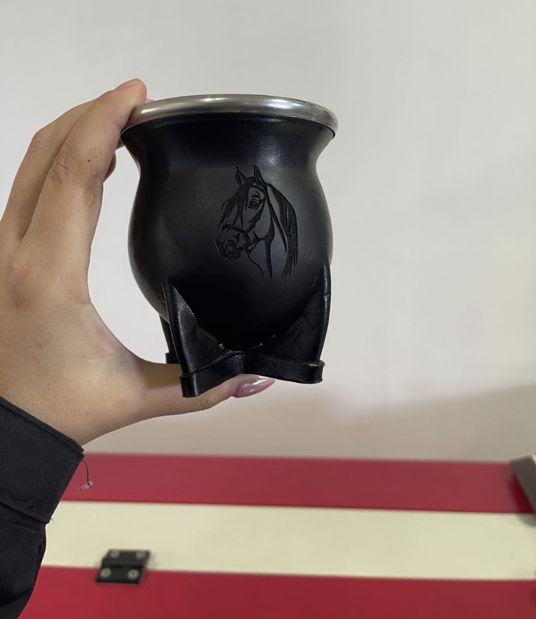 Mate camionero personalizado con grabado en virola y cuero - Imagen 5